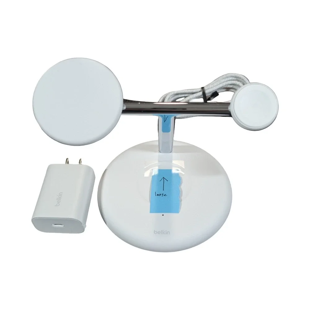 Bb.P* Belkin Boost Charge Pro 3-in-1 Magsafe Charging Stand QI2 White Read⬇️‎